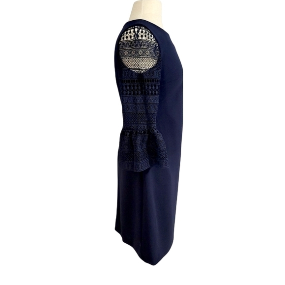 Donna Rico Navy Blue Lace Bell Sleeve Dress - Picture 2 of 7